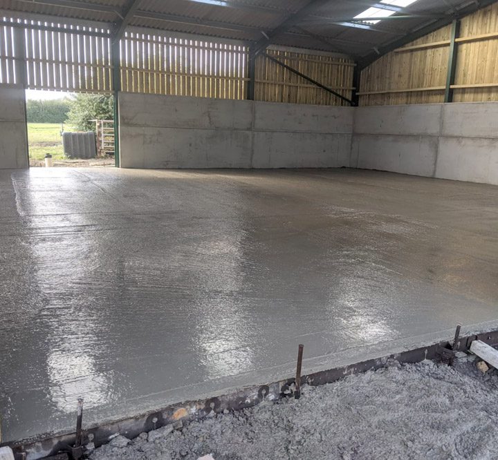 Concreting cow shed floor